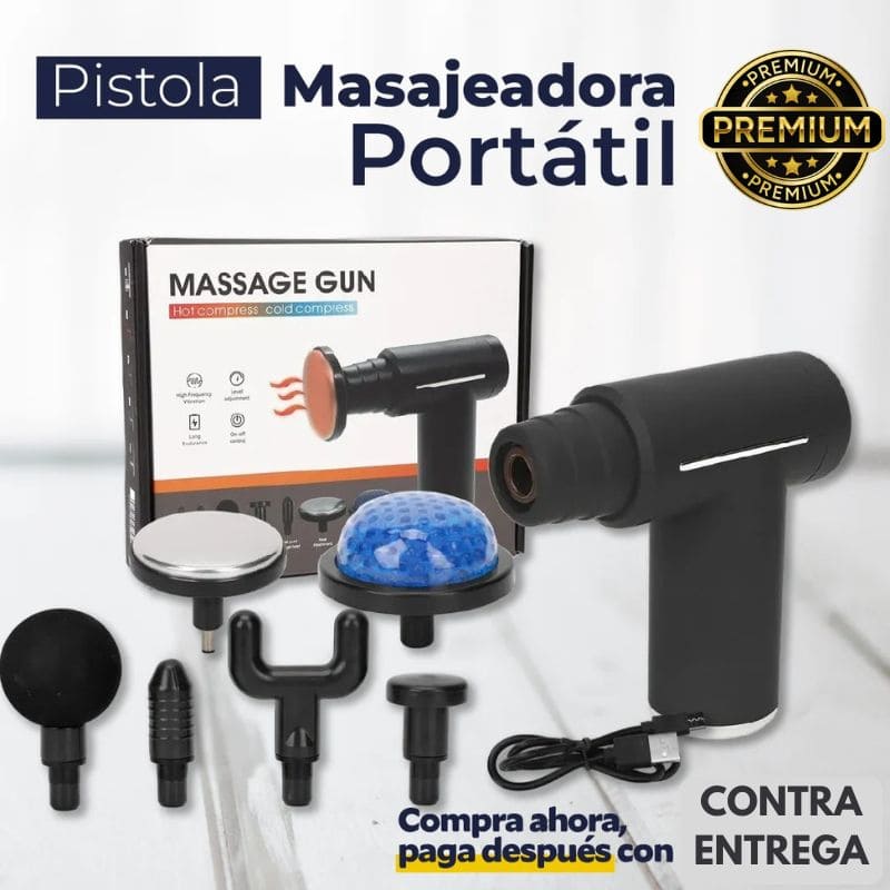 SUPER PISTOLA MASAJADORA CON TERAPIA DE CALOR Y FRÍO - PREMIUM