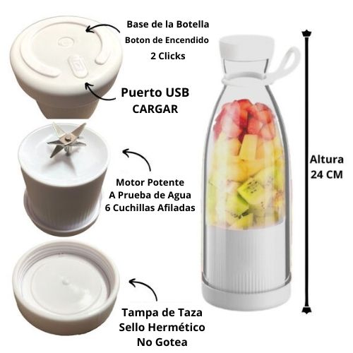 Licuadora Portátil Recargable – Calidad y sofisticación ✅