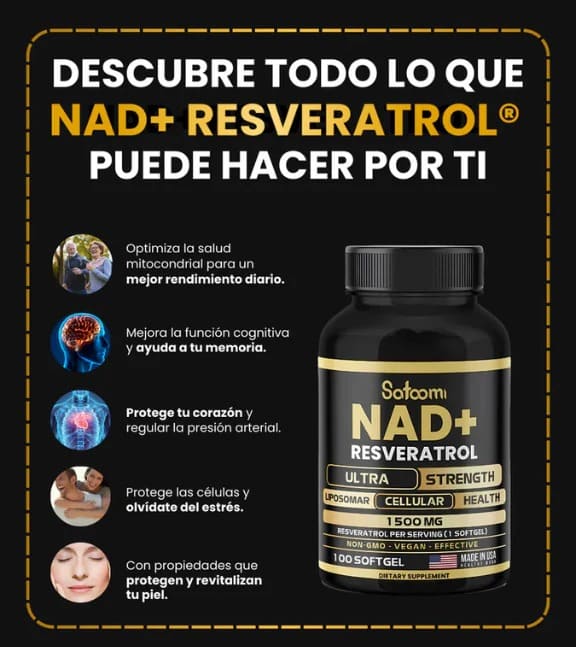 NAD + Resveratrol 1500mg - 100 Caps | Registro INVIMA